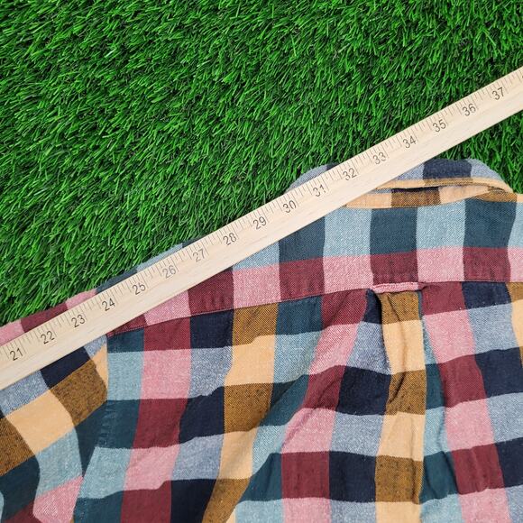 Vintage 80s LEE Checkered Button Shirt Large 24x29 Baggy - Picture 4 of 9